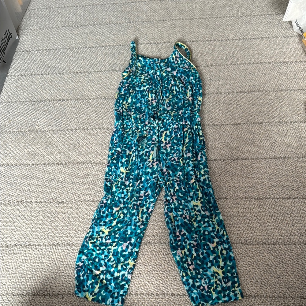 Catimini girls jumpsuit blue animal print size 3